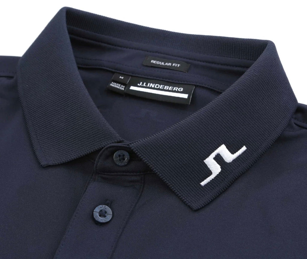 J.Lindeberg Heath Poloshirt in regulärer Passform, Marineblau Gr L