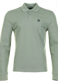 Belstaff Stewarton Langarm-Poloshirt – Mineral Green – Größe 2XL – Neu mit Etikett