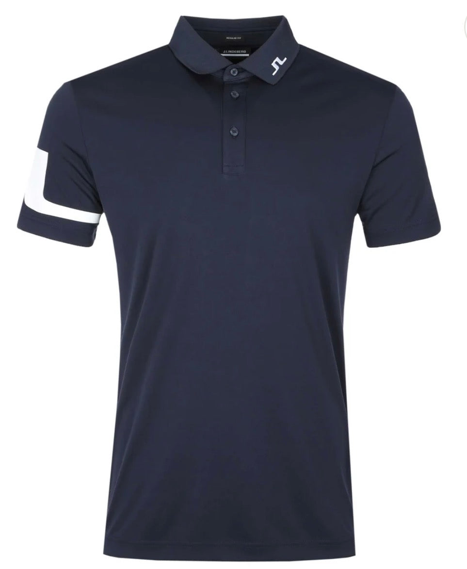 J.Lindeberg Heath Poloshirt in regulärer Passform, Marineblau Gr L