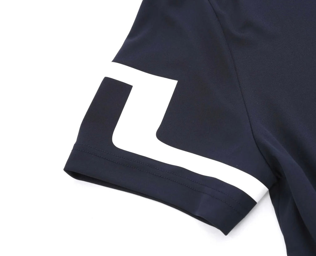 J.Lindeberg Heath Poloshirt in regulärer Passform, Marineblau Gr L