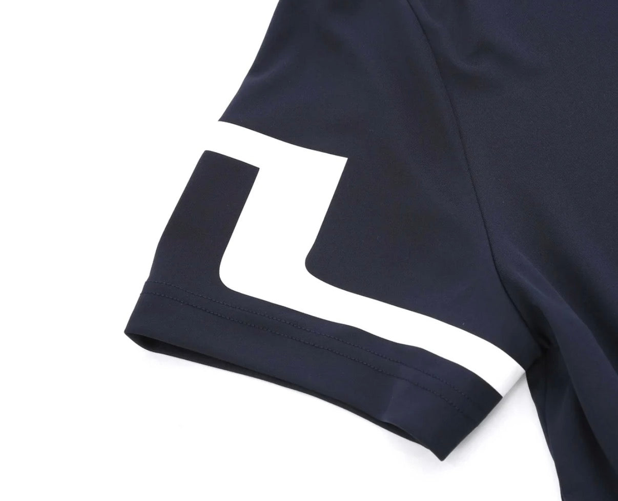 J.Lindeberg Heath Poloshirt in regulärer Passform, Marineblau Gr L
