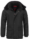 HÖHENHORN Winterjacke Herren Gr. L – Schwarz | Warme Outdoor Jacke | Parka mit Kapuze | Wasserabweisend