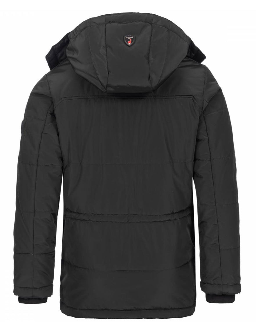 HÖHENHORN Winterjacke Herren Gr. L – Schwarz | Warme Outdoor Jacke | Parka mit Kapuze | Wasserabweisend