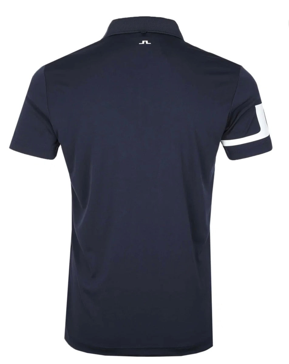 J.Lindeberg Heath Poloshirt in regulärer Passform, Marineblau Gr L