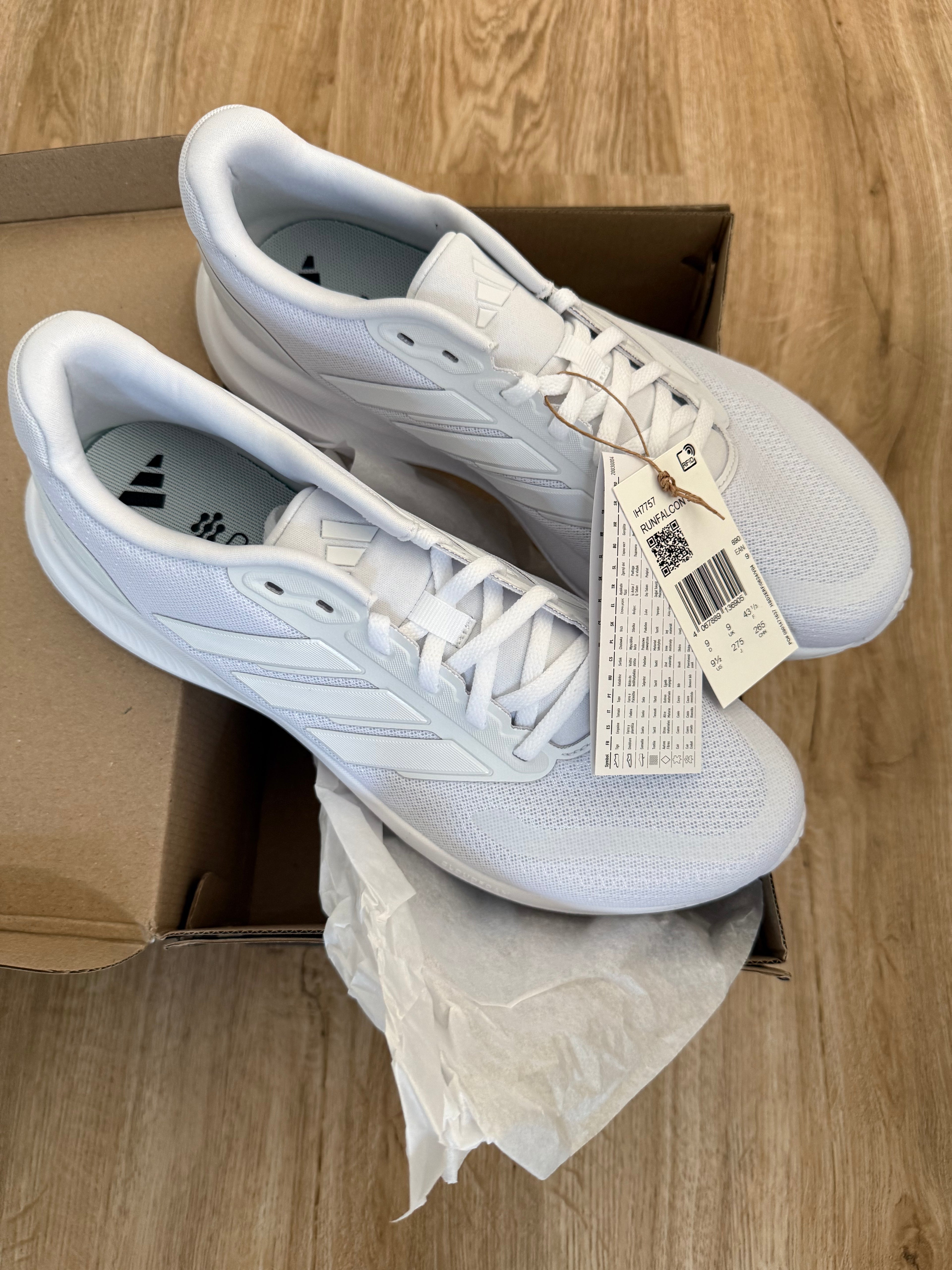 Adidas Runfalcon 5 Herren Laufschuhe – Größe 43 1/3 – Weiß