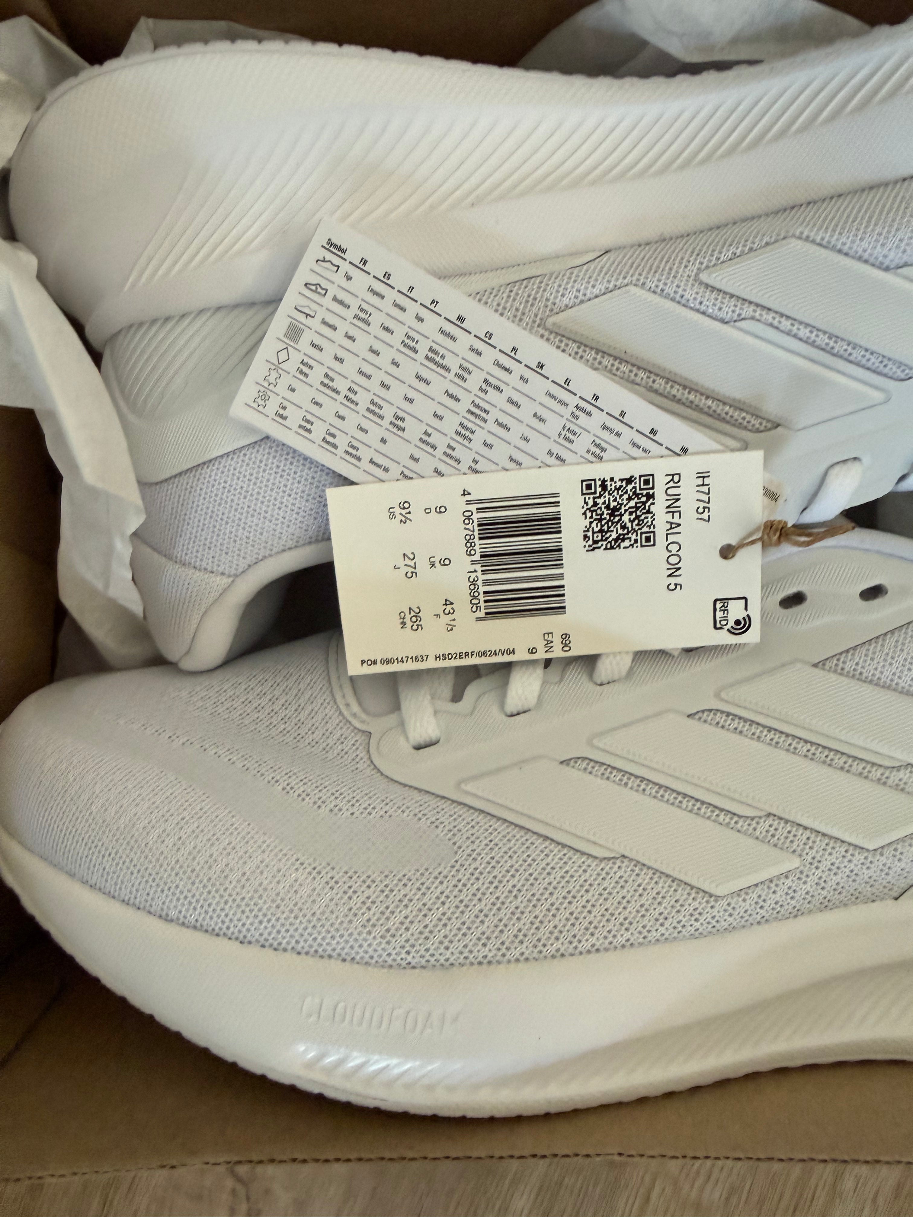 Adidas Runfalcon 5 Herren Laufschuhe – Größe 43 1/3 – Weiß