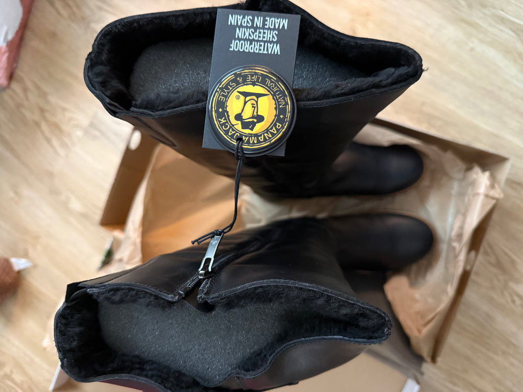 Panama Jack Damen-Langschaftstiefel Amberes Igloo Trav B1 – Schwarz – Gr. 40 – Neu