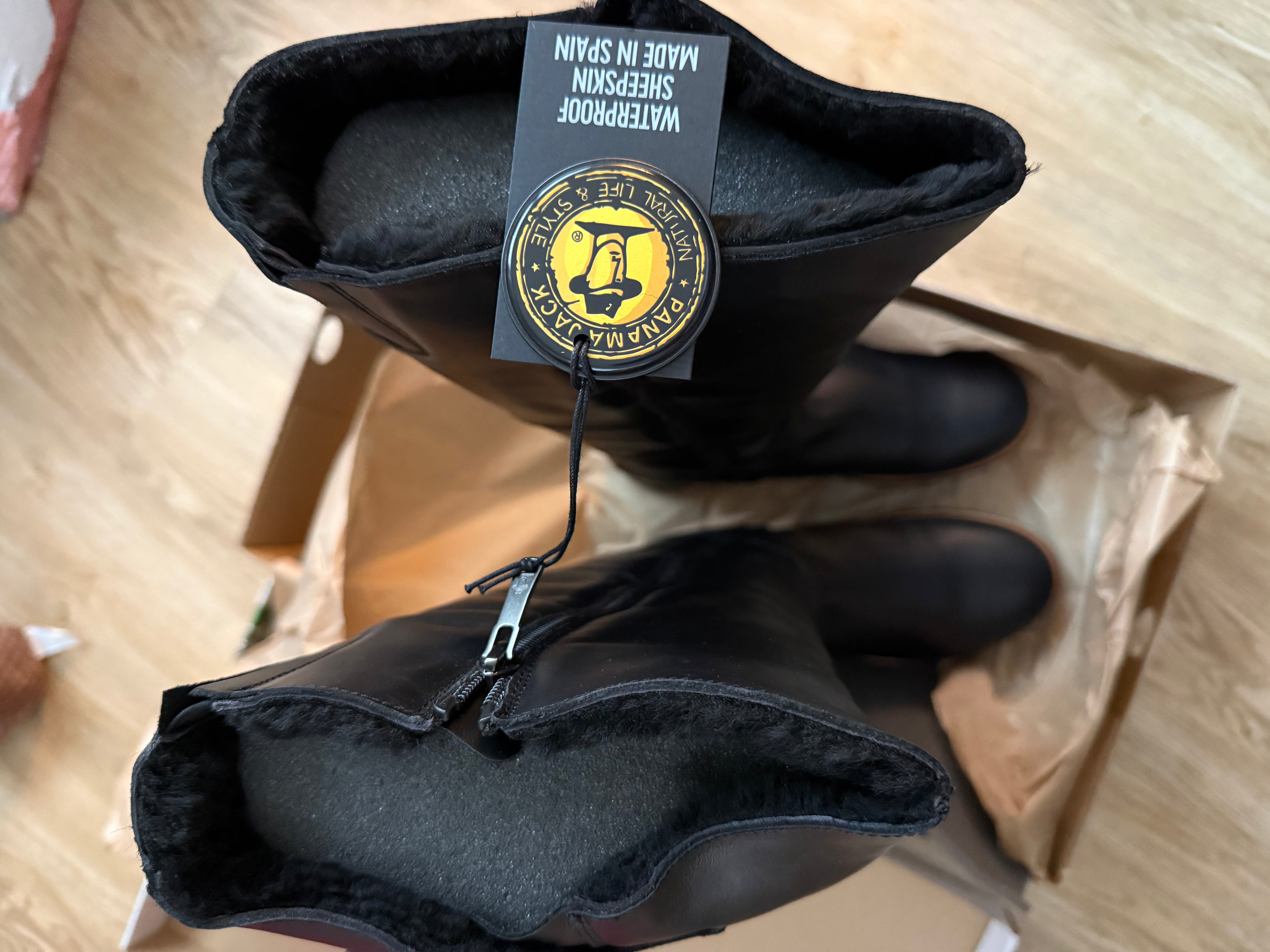 Panama Jack Damen-Langschaftstiefel Amberes Igloo Trav B1 – Schwarz – Gr. 40 – Neu