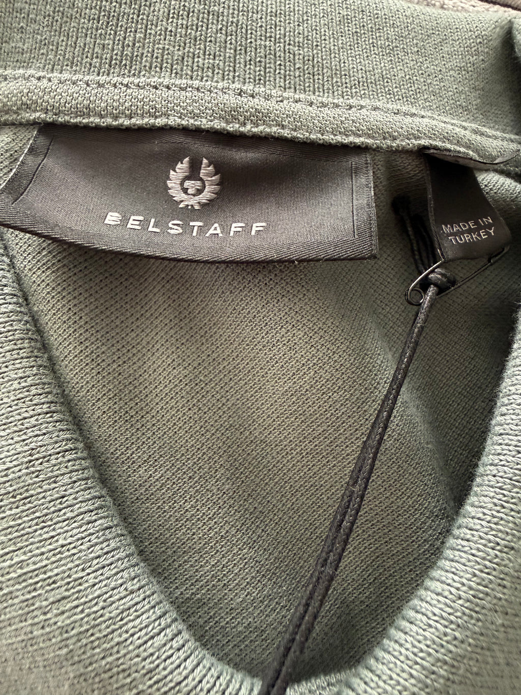 Belstaff Stewarton Langarm-Poloshirt – Mineral Green – Größe 2XL – Neu mit Etikett