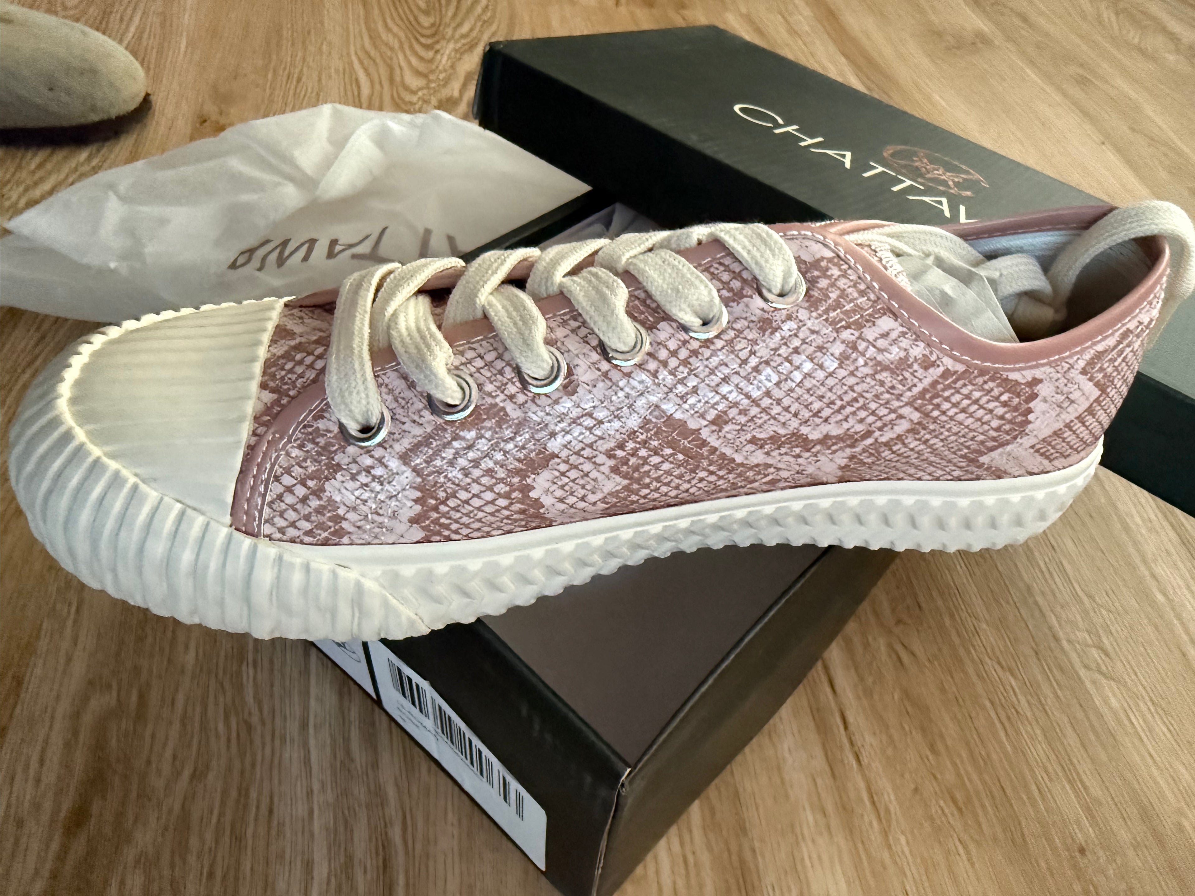 Chattawak Roman Sneaker Damen Gr. 38 Rosa – Neu – Schlangenoptik Freizeitschuhe