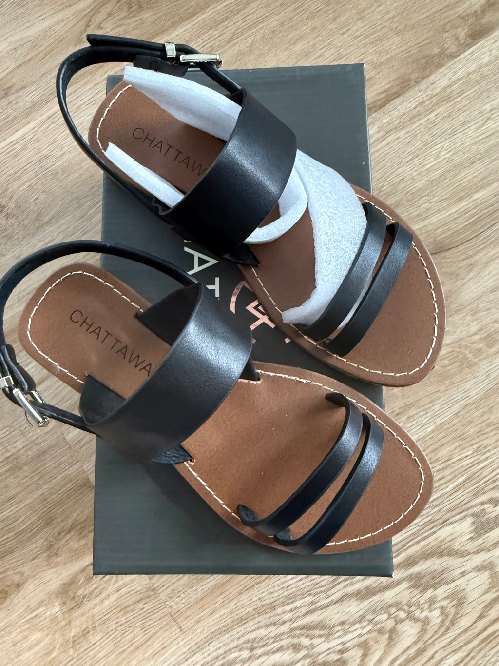 CHATTAWAK Damen Sandalen Schwarz – Größe 36– Neu