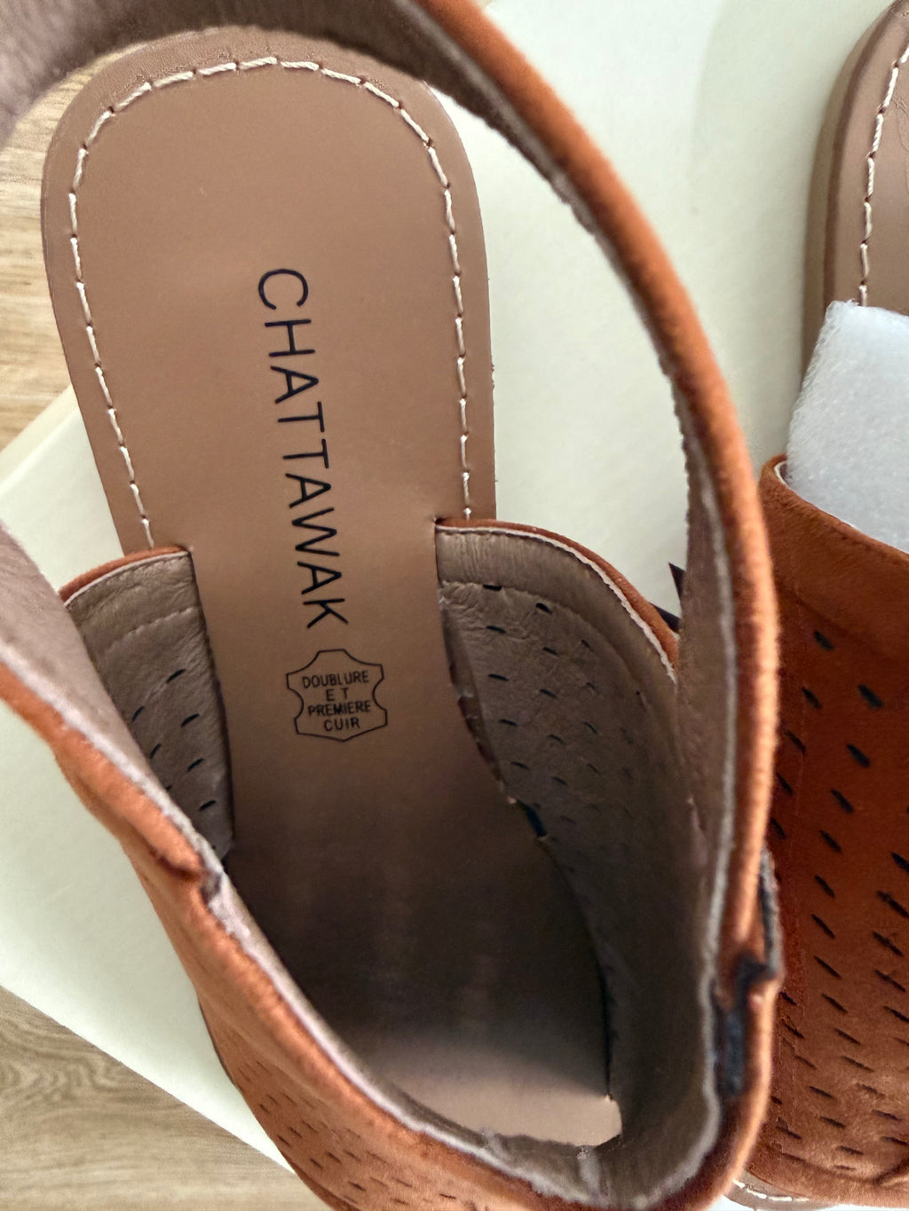 CHATTAWAK Damen Sandalen „Tulipe“ – Camel – Größe 41 – Neu
