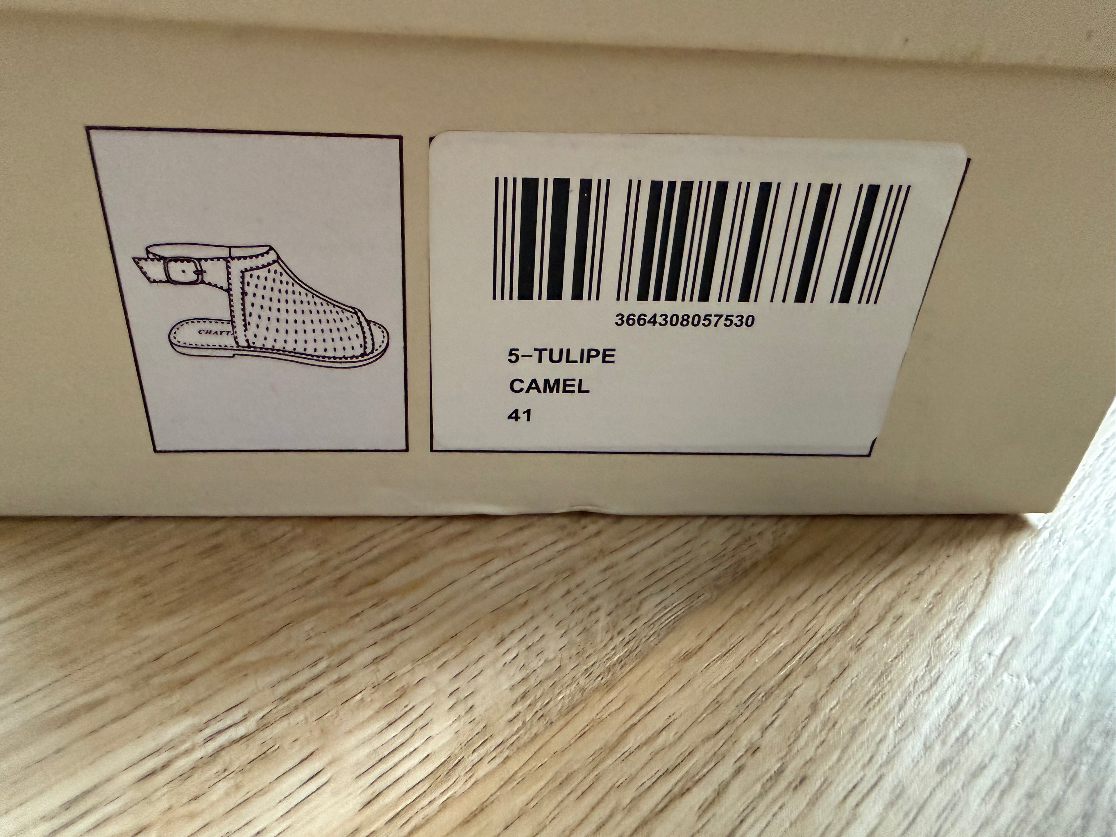 CHATTAWAK Damen Sandalen „Tulipe“ – Camel – Größe 41 – Neu