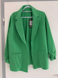 RABE Damen Blazer – Leuchtendes Grün | Eleganter Jersey-Blazer mit 3/4-Raffärmeln | Größe 44 nur 1x vorhanden