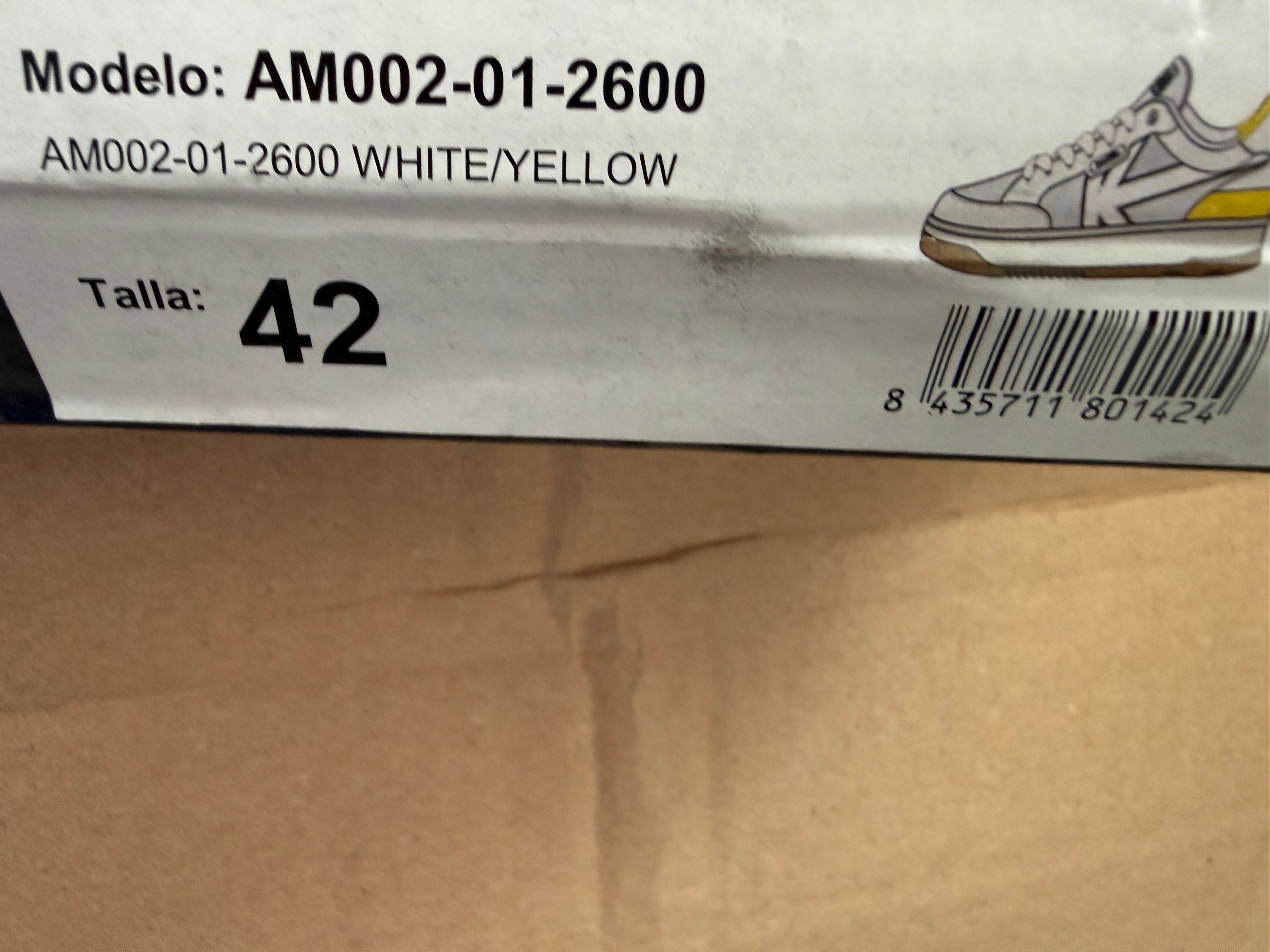 KAOTIKO Sneaker AM002-01-2600 – White/Yellow Gr 42 nur 1x verfügbar