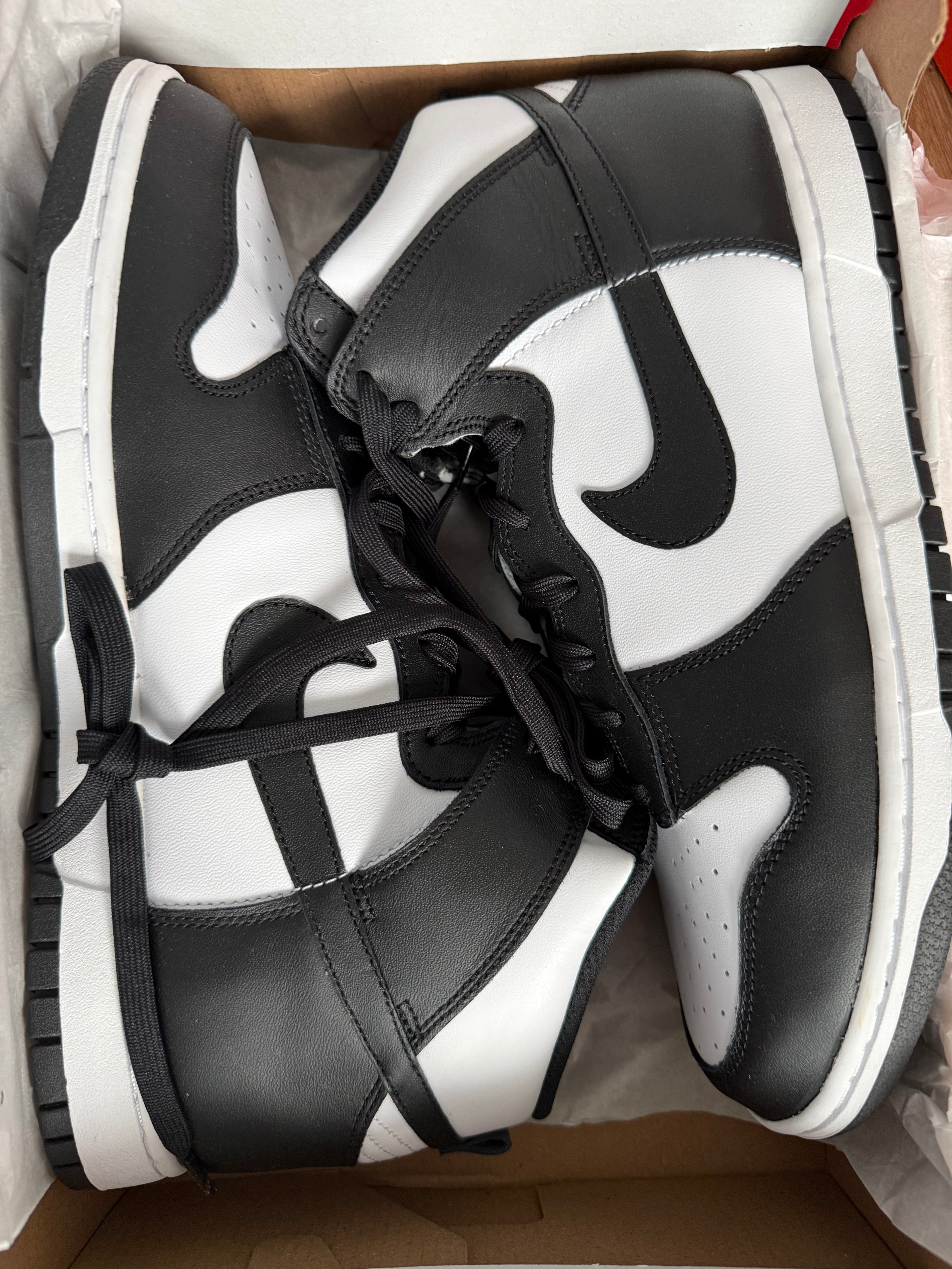 Nike Dunk Hi Retro – White/Black – Größe EU 45,5